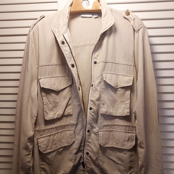 New York & Company Military/Cargo Jacket 100% Linen sz XL - Picture 5 of 8